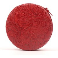 Floral Red Designer Round Zippered 7Day Travel Pill Case Box for Purse Pretty Gift Womens | Etsy (US)