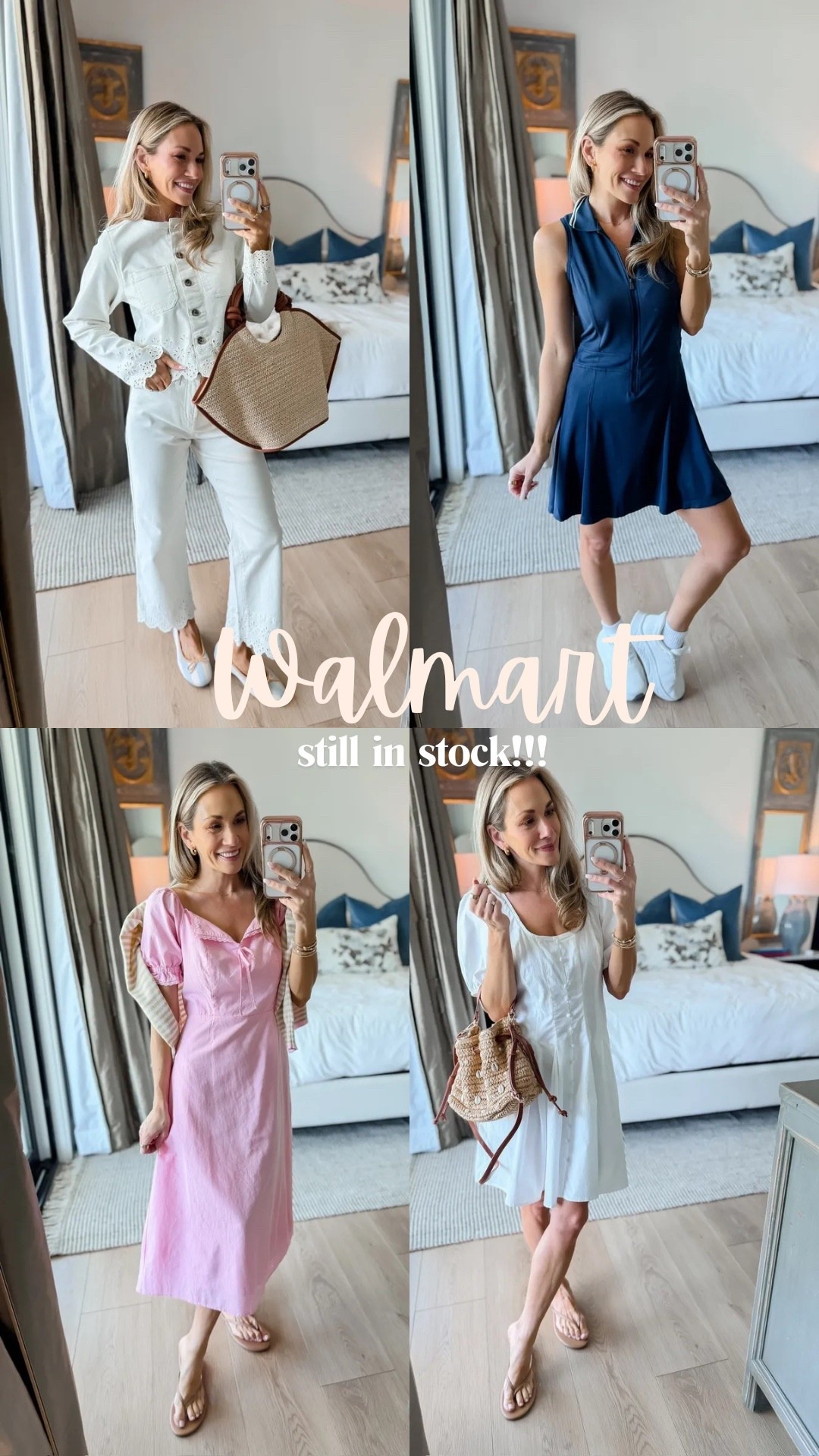 I can’t believe these pieces from Walmart are still in stock! The perfect pretty pink dress for spring with the cutest neckline! The perfect basic white dress for any spring event. The cutest tennis dress for sporting events, casual earrings, you name it. And this denim set with scallop lace details that is just too good! These are great pieces to have in your spring and summer wardrobe. 🩷

#LTKPetite #LTKootd