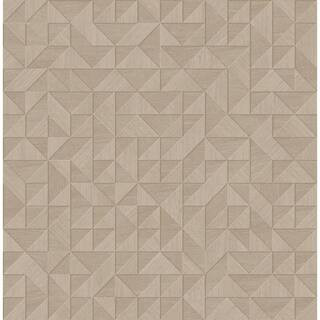Hana, Gallerie Beige Geometric Wood Wallpaper | The Home Depot