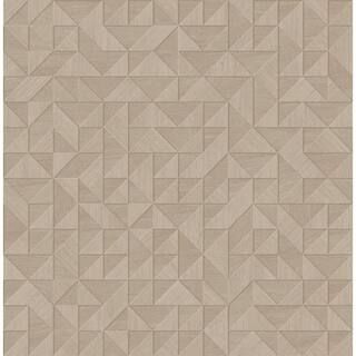 Hana, Gallerie Beige Geometric Wood Wallpaper | The Home Depot