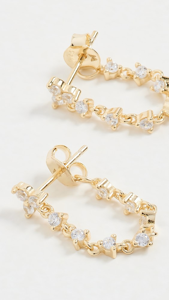 By Adina Eden Trio Cluster Cz Front Back Drop Stud Earrings | Shopbop | Shopbop