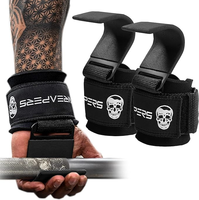 Gymreapers Weight Lifting Hooks (Pair), Heavy Duty Power Wrist Straps Hand Grip Support For Deadl... | Amazon (US)