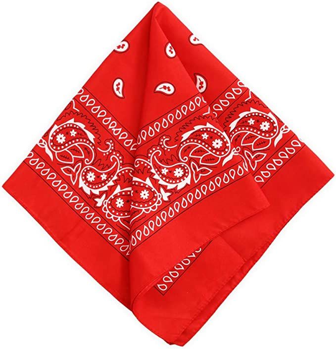 Large Bandana Handkerchiefs - Head Bandannas for Men & Women - Colorful Paisley Cowboy Bandana Pa... | Amazon (US)