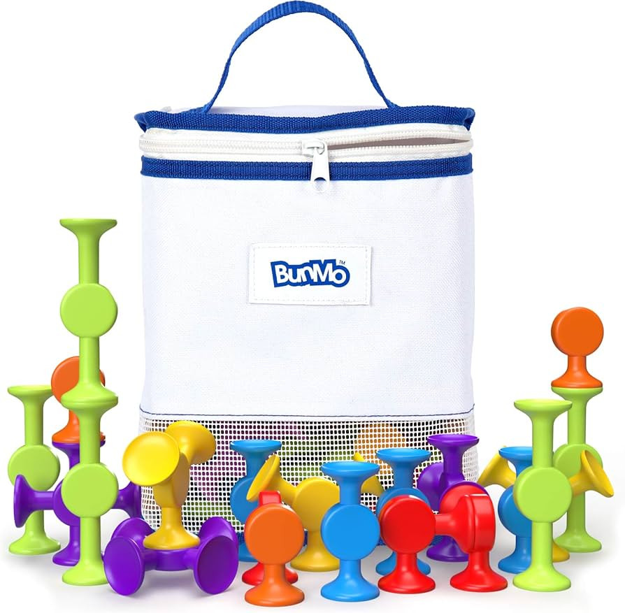 BUNMO Suction Bath Toys 24pcs | Connect, Build, Create | No Mold Bath Toy | Hours of Fun & Creativit | Amazon (US)