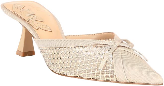 x Caelynn Bell Tivoli Rhinestone Mesh Pointed Toe Dress Mules | Dillard's