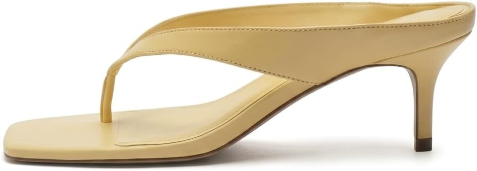 Riekhany Riekany Kitten Heeled Sandals for Women Slip On Square Clip Toe Flip Flips Low Heel Pump... | Amazon (US)