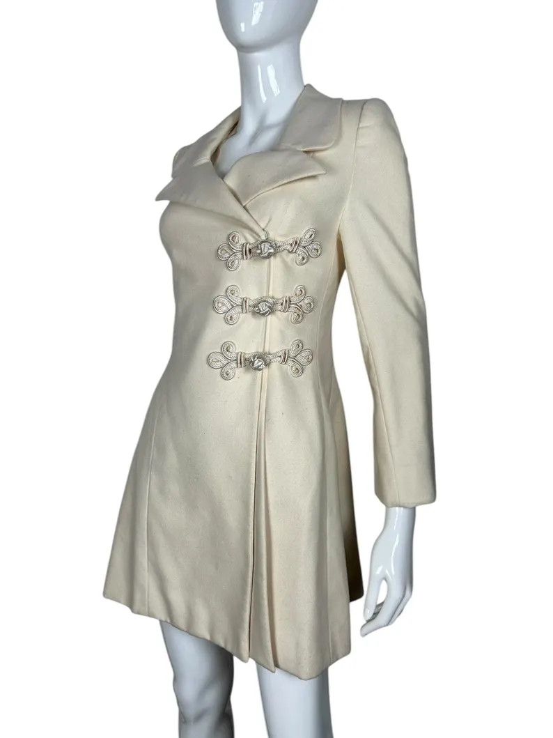 1990s Jacques Fath Suit in Cream, Frock Coat XS - Etsy UK | Etsy (US)