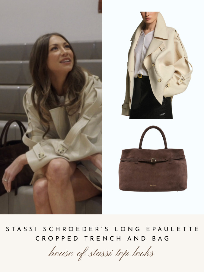 Stassi Schroeder's Long Epaulette Cropped Trench Coat is by Source Unknown // Shop Similar  

 