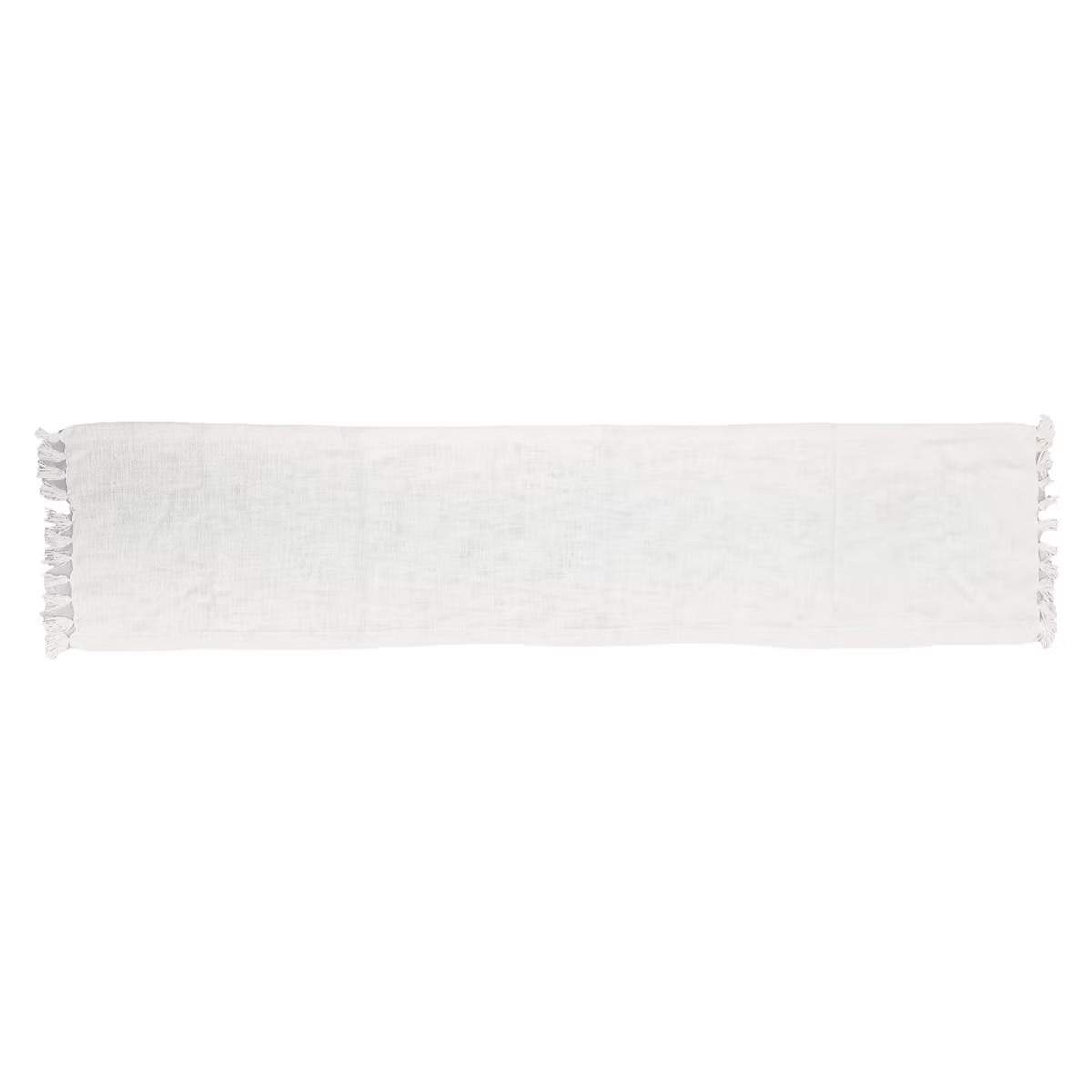 90" x 20" Cotton Textured Table Runner White - Threshold™: Traditional Ivory Fall Decor, OEKO-T... | Target