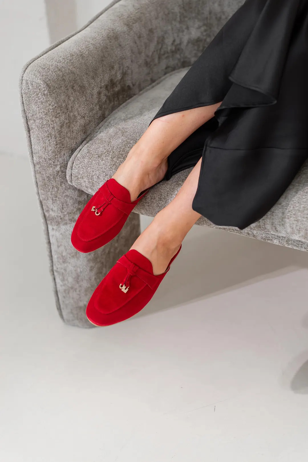 Handmade Suede Mules, Red Leather Loafers, Autumn Shoes - Etsy | Etsy (US)