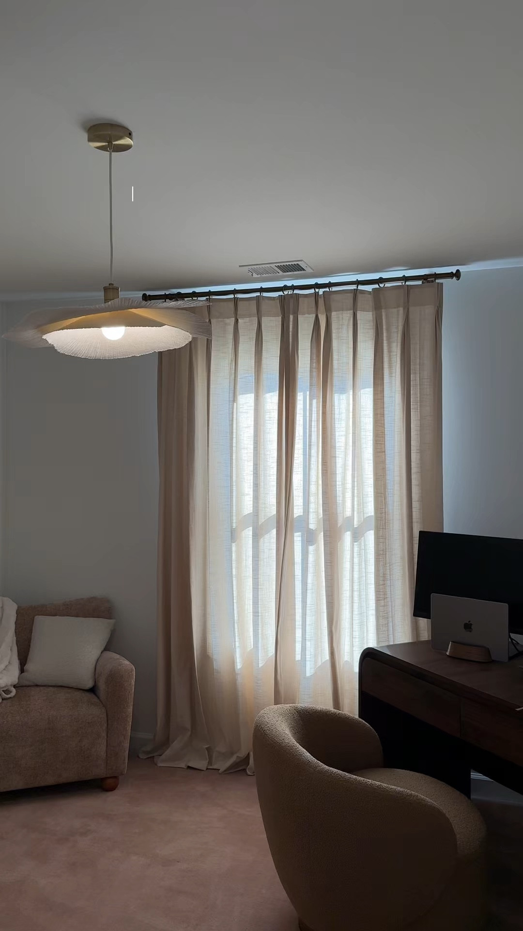 obsessed with my @TWOPAGES curtains for my home office! these are the Jawara curtains in the color Birch, using the Arlo curtain rod. Everything is linked in my bio, use code DRE22 for 22% off your order! 🫶🏼 

#twopageshome #twopagescurtains #homedecor #homeofficedecor 

#LTKHome