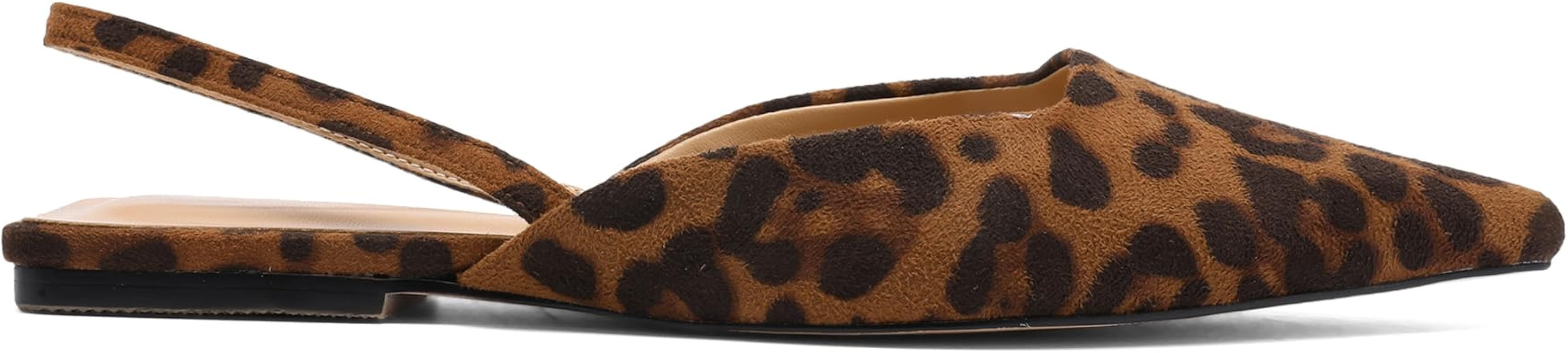 Slingback Flats for Women Slip On Pointed Toe Casual Mule Shoes | Amazon (US)