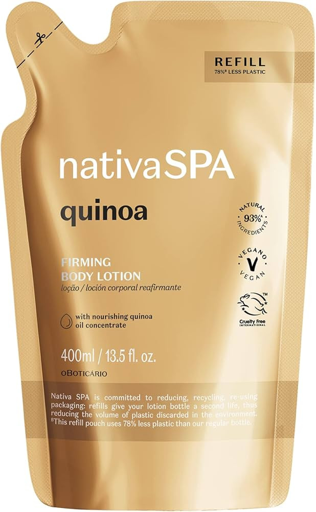 Nativa SPA by O Boticário, Quinoa Moisturizing Body Lotion Refill Pack, Fragranced Moisturizer E... | Amazon (US)