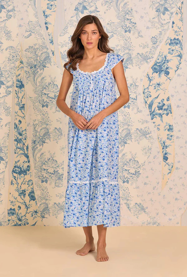The "Taylor" Spring Meadow Cotton Lawn Ballet Nightgown | Eileen West