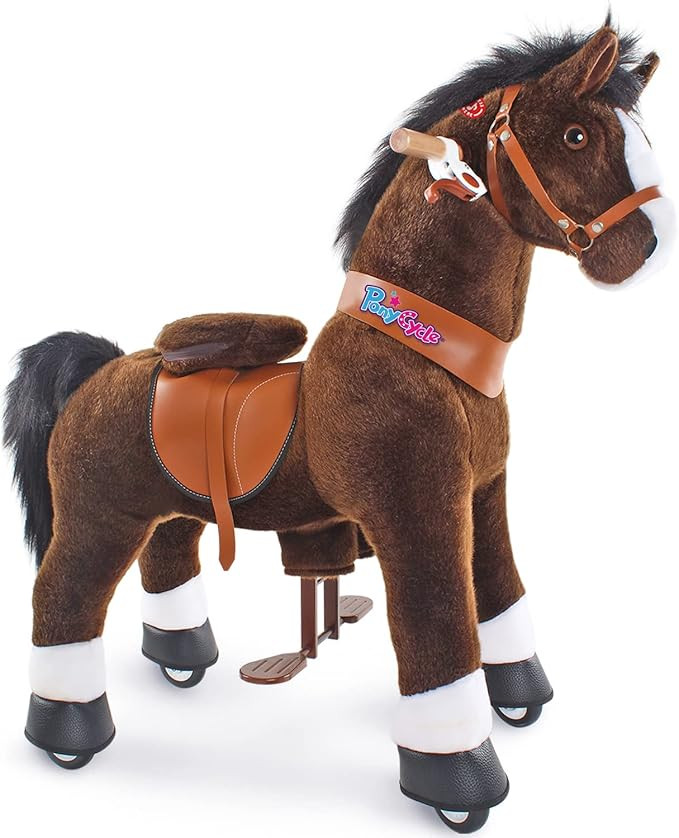 PonyCycle Authentic Ride on Horse Toy Walking Rocking Horses (with Brake/ 36" Height/Size 4 for A... | Amazon (US)