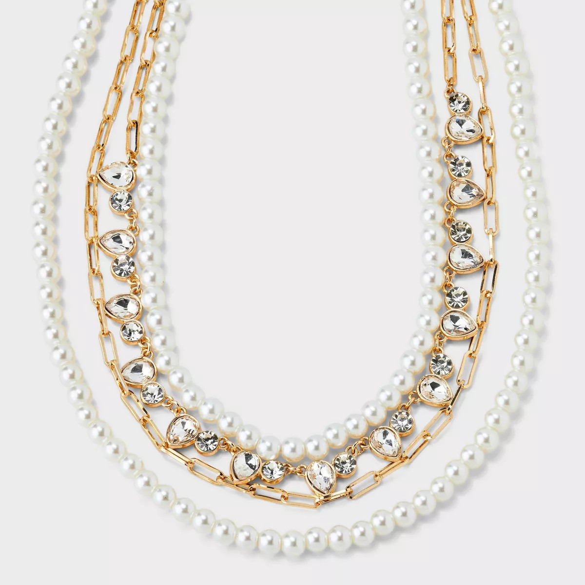 Pearl Stone Multi-Strand Necklace - A New Day™ Gold | Target