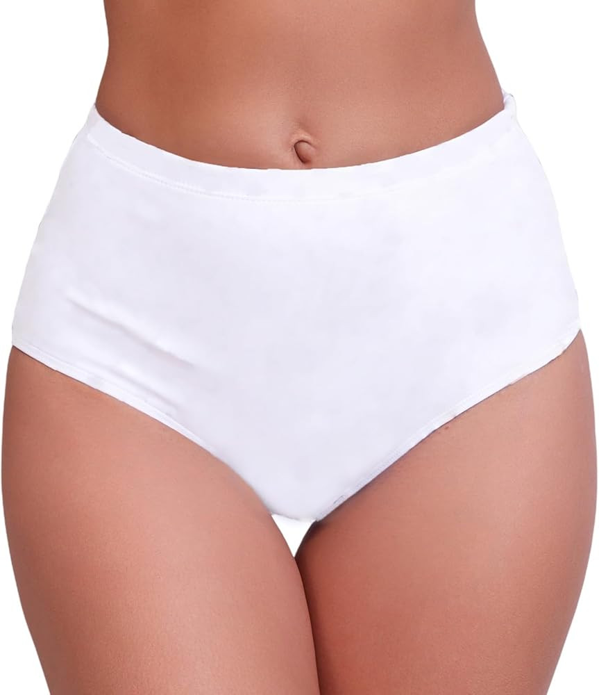 Halcurt Women's High Waisted Swim Bottoms (Available in Plus) Full Coverage Bikini Swimsuit Botto... | Amazon (US)