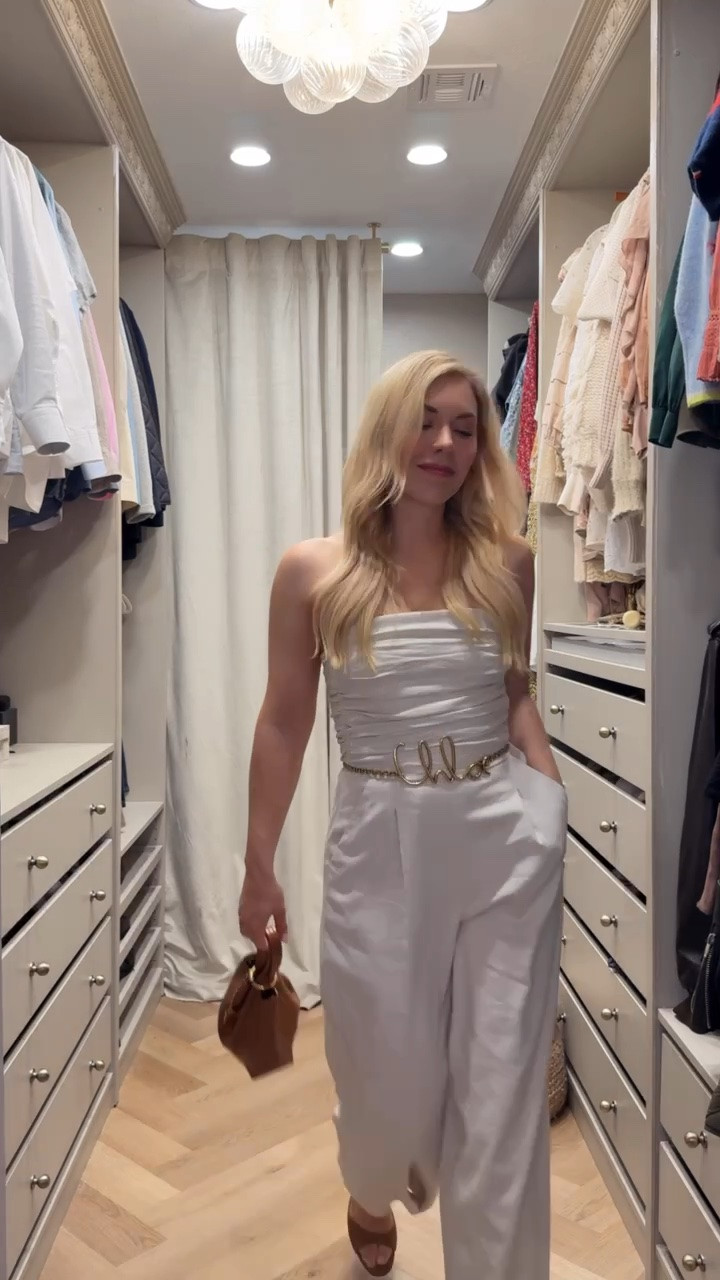 This is the perfect summer jumpsuit. (Stays up too!)
Linked to where to get this Chloe belt and Chloe bag for less 👏🏻

Summer outfit 
Summer
Vacation outfit

#LTKdayinmylife #LTKgrwm #LTKootd