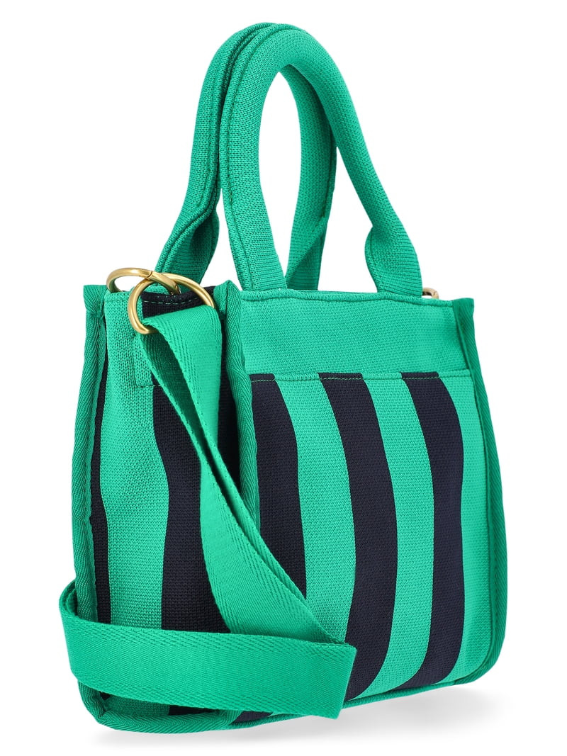 Free Assembly Women's Mini Satchel Handbag, Green/Navy | Walmart (US)