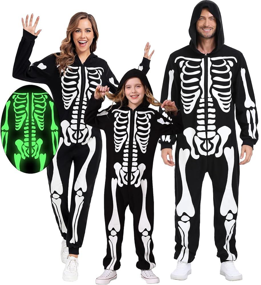 SIZGAROOT Skeleton Costume Adult Women Skeleton Onesie Adult Halloween Glow in The Dark Skeleton ... | Amazon (CA)