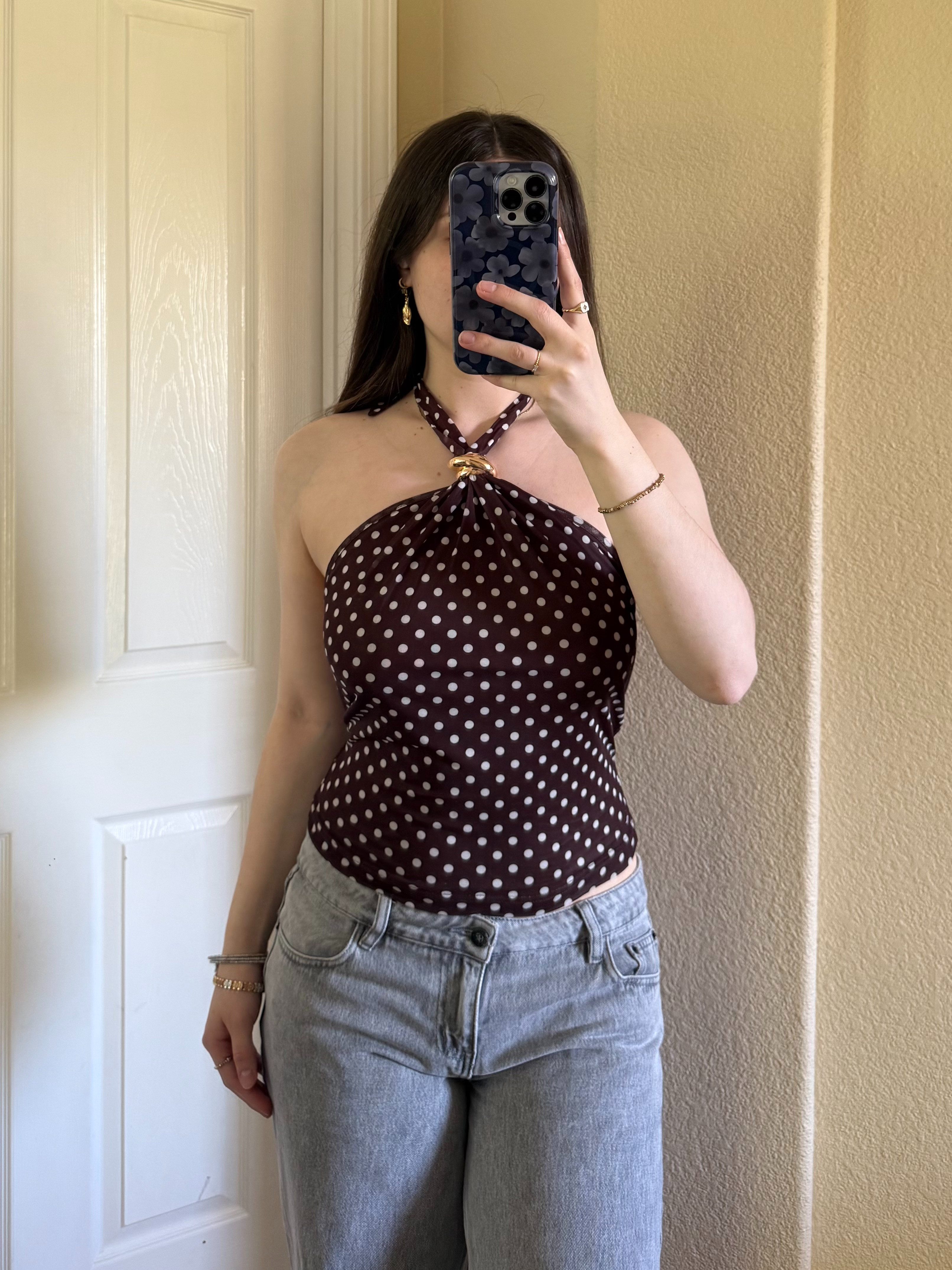 Top is size medium, jeans are size 6, both true to size! Outfit inspo, outfits, summer outfits, women's style, polka dot top, y2k top, y2k fashion, style inspo, amazon finds, date night outfit, girls night outfit, night out outfits, it girl outfits, polka dot top outfits, polka dots, ellanor jeans, princess polly ellanor jeans, gray jeans, low rise baggy jeans, low rise jeans, amazon going out tops, amazon tops, amazon night out tops, girls night tops. 

 #LTKootd