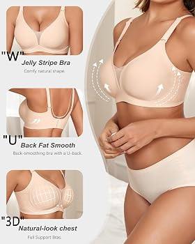 COOL CUTE Jelly Bras for Women No Underwire Sexy V-Neck Mesh Comfy Wireless Bralettes Seamless Ev... | Amazon (US)