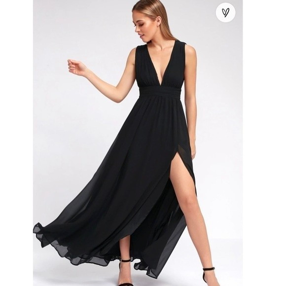 Lulus Heavenly Hues Black Maxi Dress Size XS | Poshmark