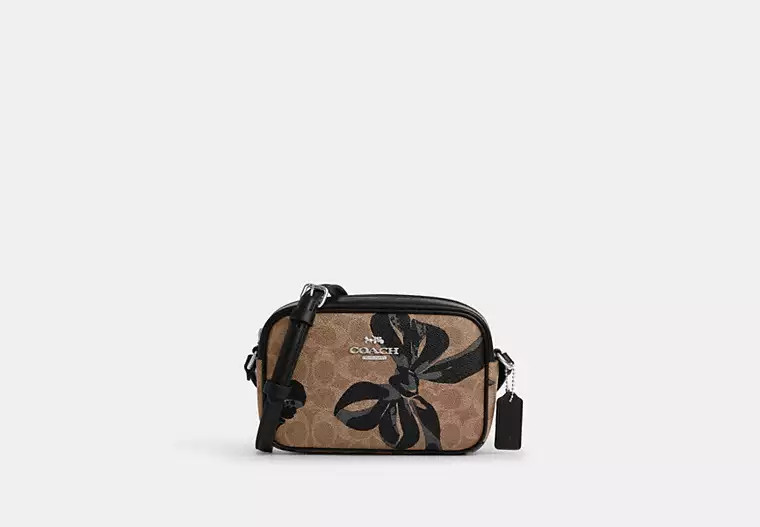 Mini Jamie Camera Bag In Signature Canvas With Bow Print | Coach Outlet US