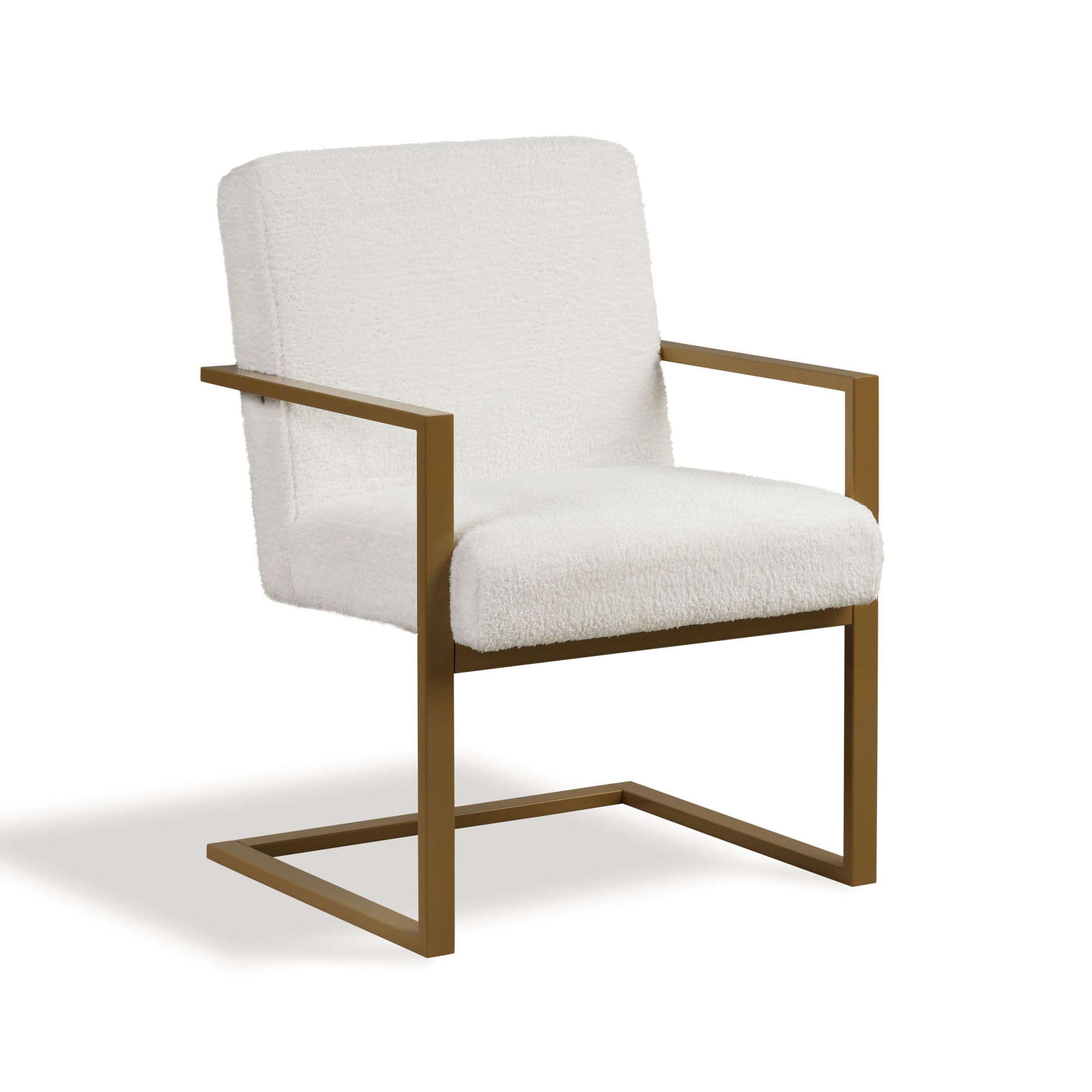 Ember Interiors Silas Modern Lounge Chair with Arms, Cream Fabric | Walmart (US)