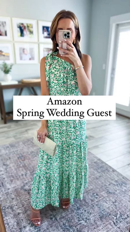 Wedding guest dress. Spring dress. Easter dress. Amazon wedding guest. Floral maxi dress. Baby shower dress. Vacation dress. Wedding shower dress.

#1 Wearing small - has
a stretchy waist and would also accommodate a smaller baby bump.

#2: bust is a little big on me but double-sided tape would fix that

#3: Dress is stretchy and would also accommodate a smaller baby bump 

#LTKshoecrush #LTKwedding #LTKtravel