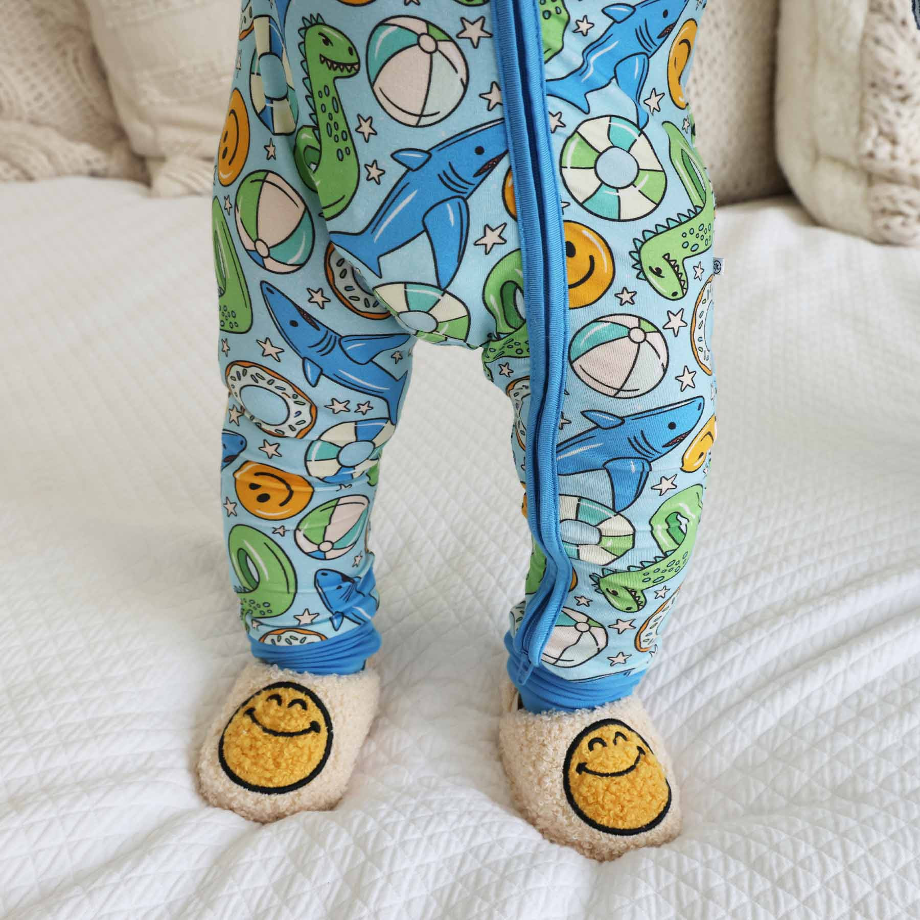 Floatie Friends Convertible Zip Romper | Blue | Caden Lane