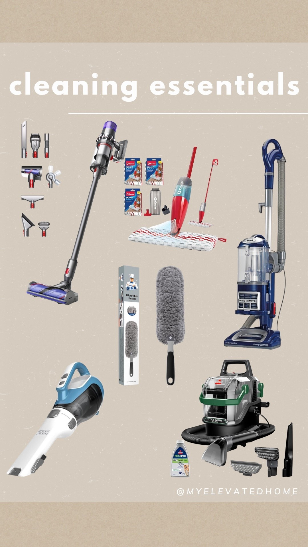 All my cleaning essentials are on sale! 

I use my Dyson11 vacuum daily along with my handheld vacuum and duster! Every week, I’ll mop and use the heavy duty Shark vacuum. 

Then, I use bissel spot cleaner as needed on carpets and upholstery! 

#LTKHome