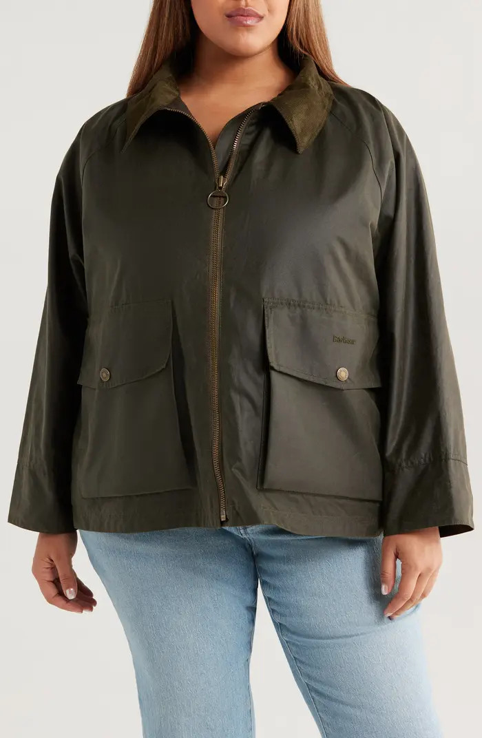 Barbour Croxdale Waxed Cotton Jacket PLUS | Nordstrom | Nordstrom