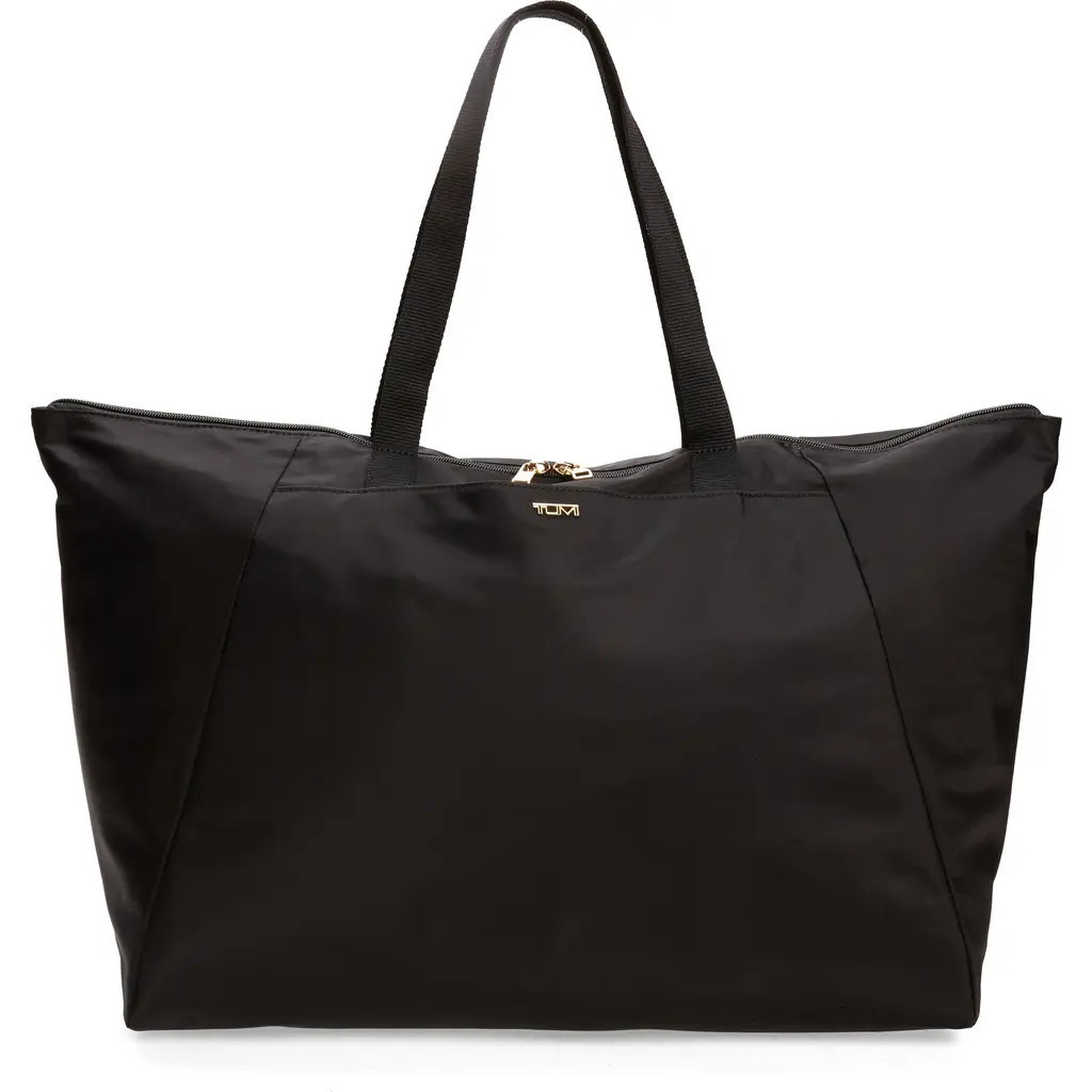 TUMI Voyageur Just in Case Packable Nylon Tote in Black/gold at Nordstrom | Nordstrom