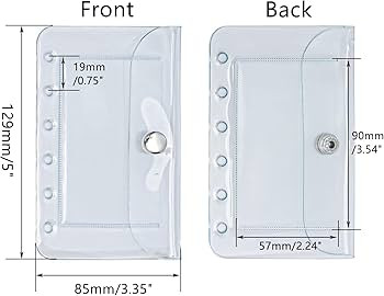 Mogoostry A7 Binder Pockets 3PCS Clear Coin Purse 6 Holes Binder Pouches Snap Closure Clear Walle... | Amazon (US)