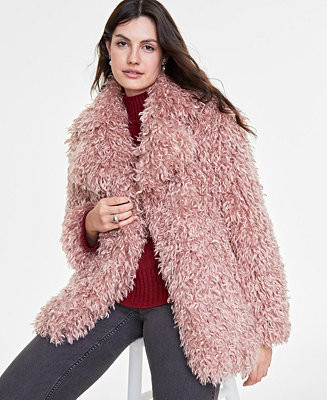 On 34th Women's Solid Faux-Fur Notch-Collar Jacket, Created for Macy's - Macy's | Macy's