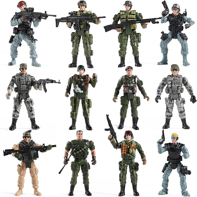 US Army Men and SWAT Team Toy Soldiers Action Figures with Military Weapons Accessories for Kids ... | Amazon (US)