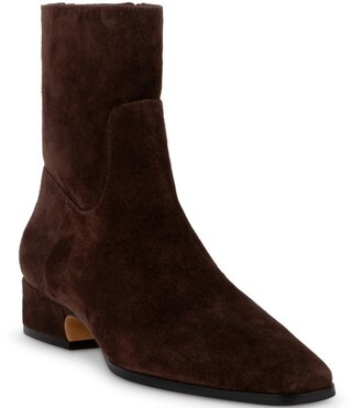 Dusty Suede Square Toe Ankle Booties | Dillard's