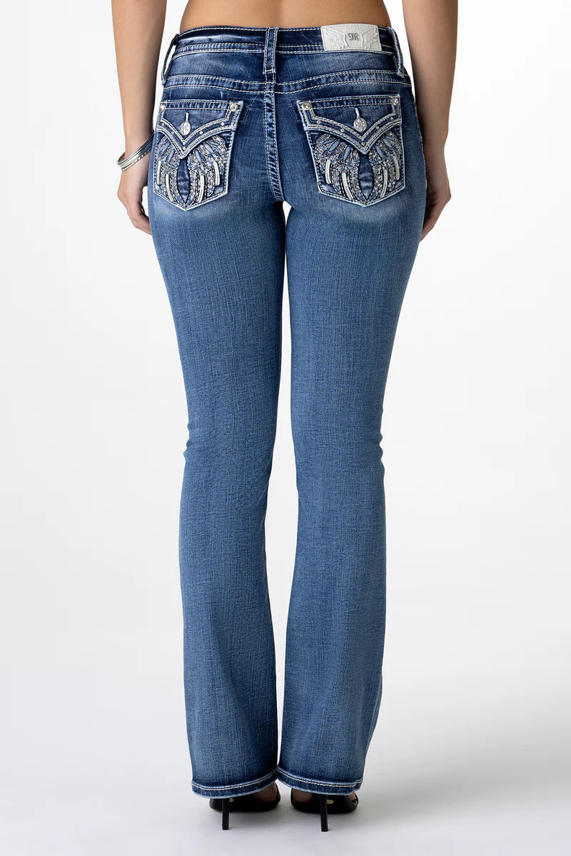Silver Angel Down Wings Bootcut Jeans | Miss Me