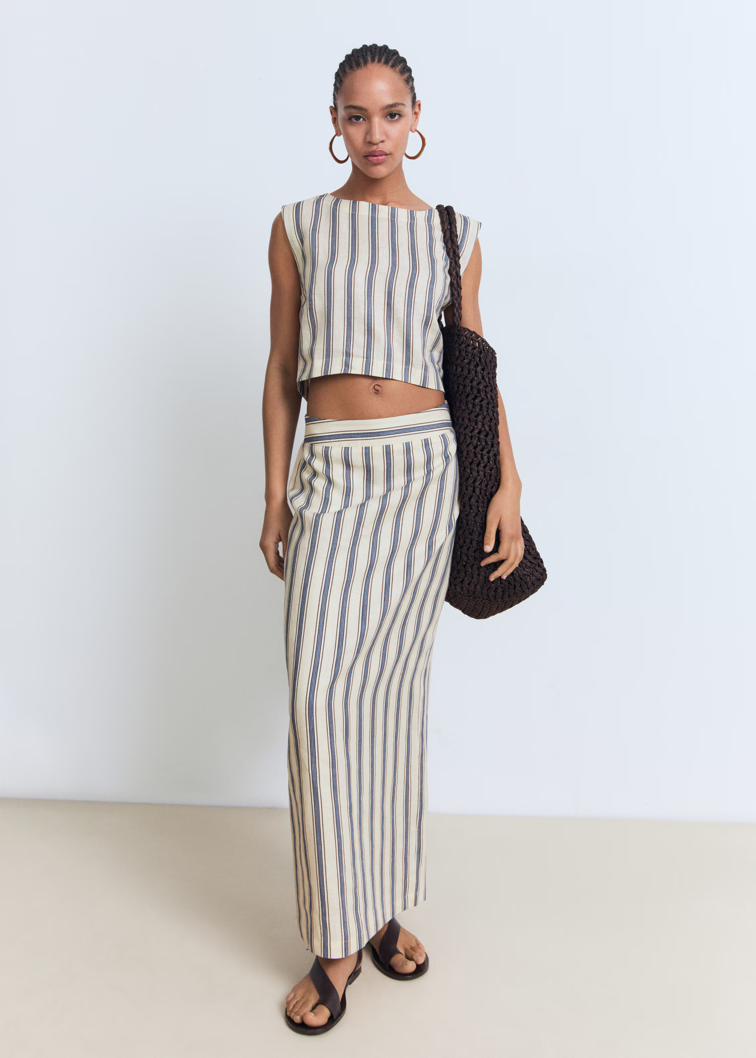 Striped linen skirt | Mango (US/MX/AU)
