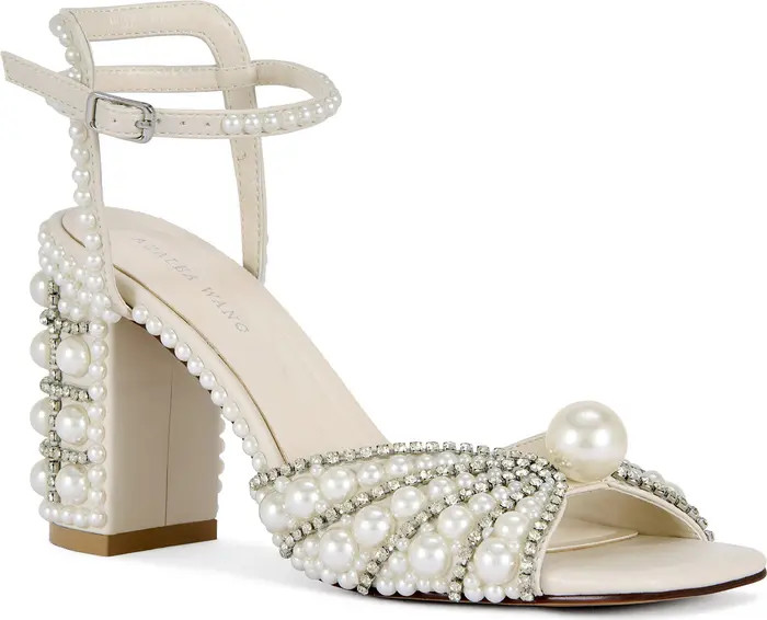 AZALEA WANG Esteva Crystal Studded Ankle Strap Sandal (Women) | Nordstrom | Nordstrom