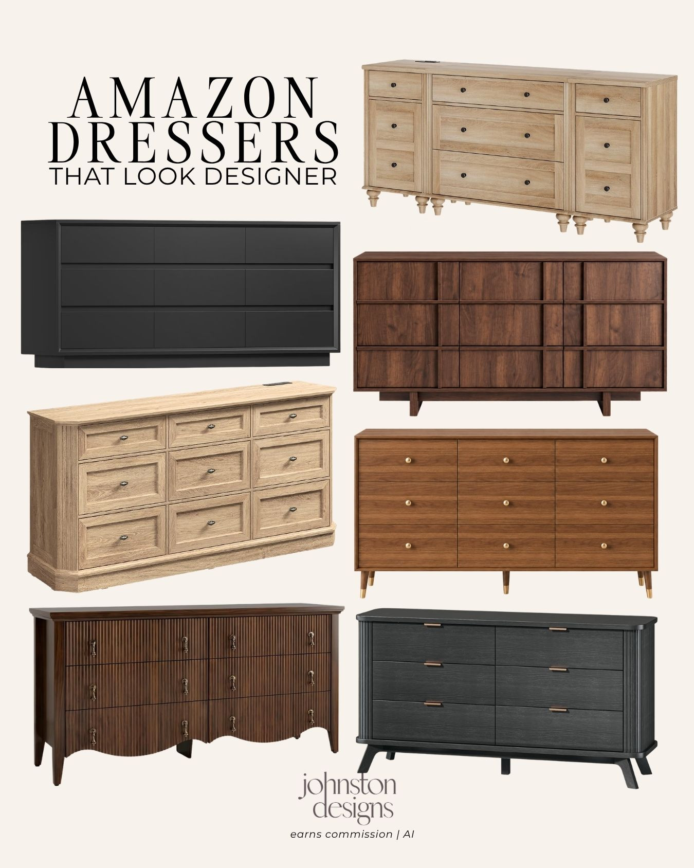 These Amazon dressers have such a designer look! 🤎 From warm wood tones and vintage-inspired details to sleek black finishes, these finds make a beautiful starting point for a bedroom refresh.

Amazon dressers, bedroom furniture, wood dresser, black dresser, fluted dresser, neutral bedroom, bedroom storage, designer-inspired furniture

#amazonfinds #amaz home 

 #LTKHome