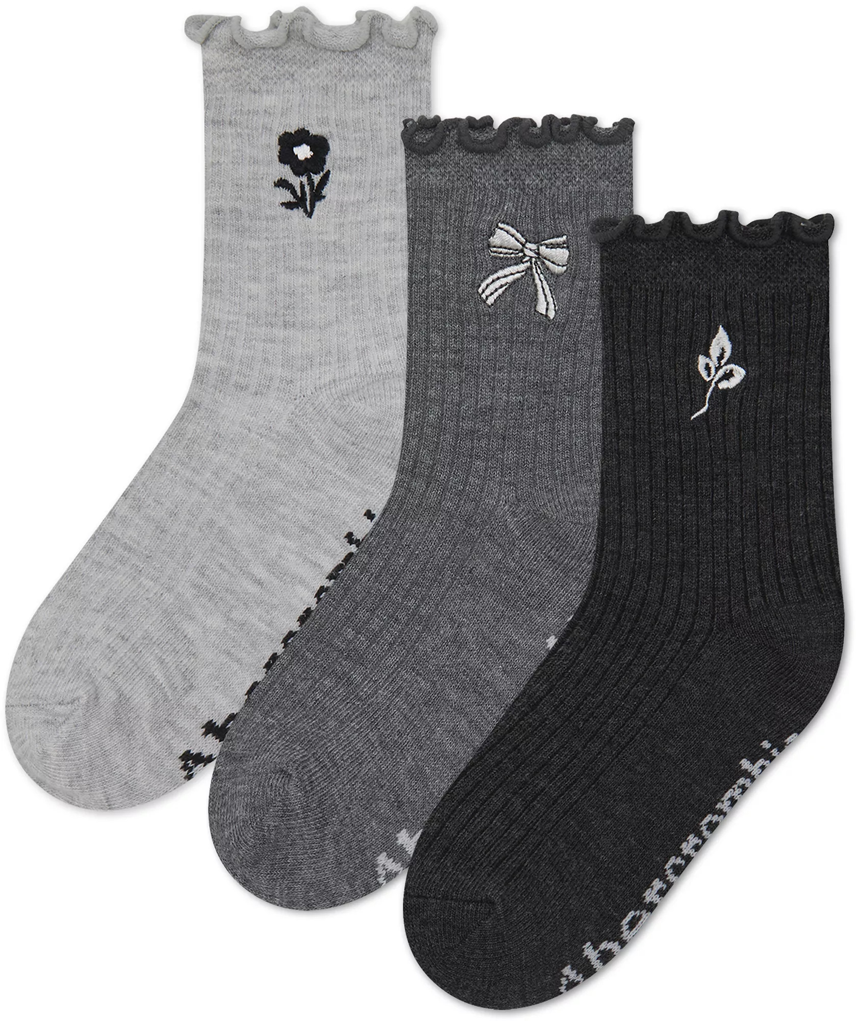 abercrombie Lettuce Welt Half-Crew Socks - 3 Pack, L/XL, Anf Light Grey Heather | DICK'S Sporting Goods