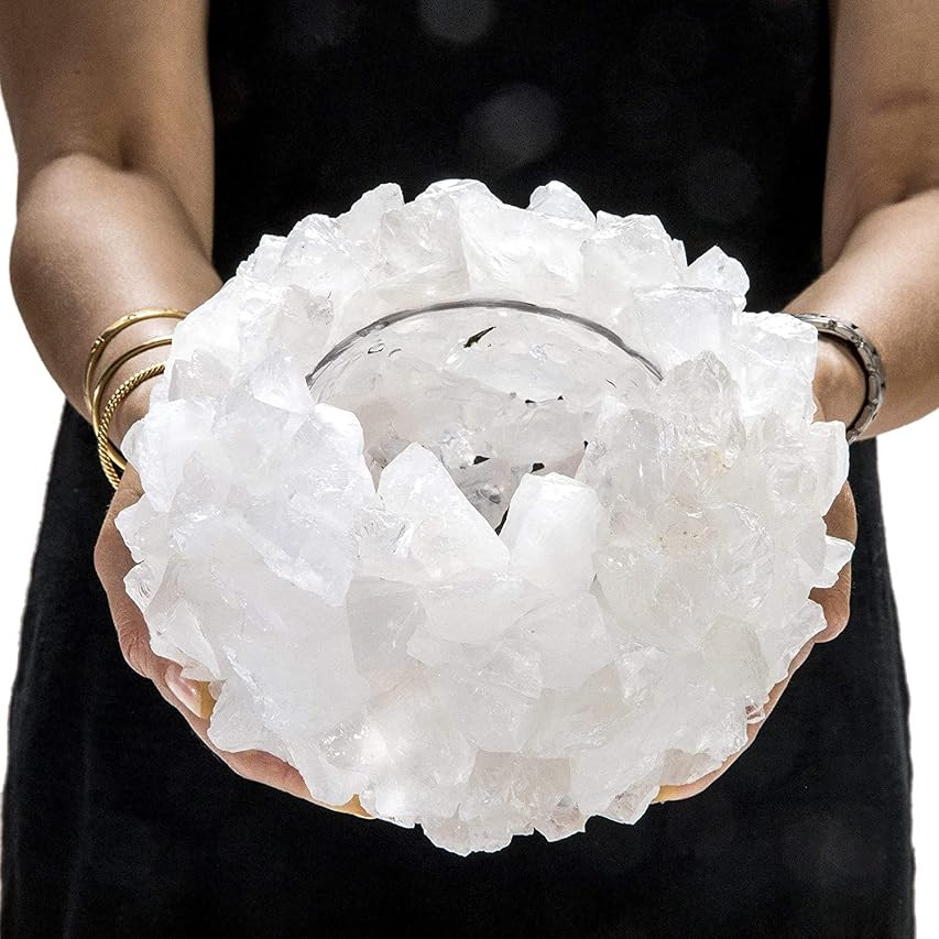1 (One) Crystal Quartz Rough Candle Holder Rock Paradise Exclusive with Certificate of Authenticity  | Amazon (US)