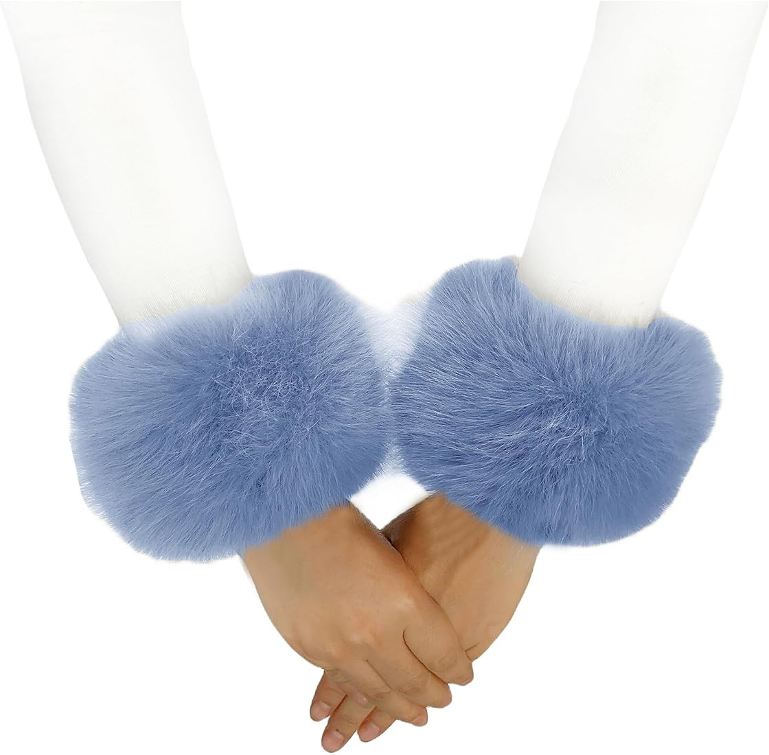 Lina & Lily Women's Winter Wrist Cuffs Warmers Faux Fur Fluffy | Amazon (US)