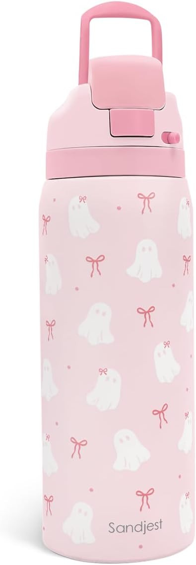 Halloween Boo Insulated Stainless Steel Water Bottle with Straw for Sports and Travel 32 Ounces for Women Girls Friends Teens Birthday | Amazon (US)