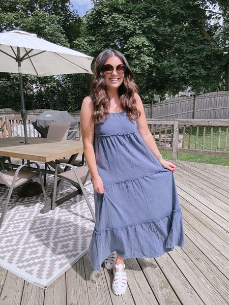 this shade of blue in the summer 🙌🏻😍 happy weekend friends! off to grab some flowers to plant and spruce up the deck for the season 🌼🌼

my dress and shoes are linked in my bio - both true to size! dress is giving total Free People vibes but its only $30 👏🏻

.
.
.

#happysaturday #weekendvibes #springstyle #springvibes #bohostyle #fishermansandals #weekendstyle #saturdaythings #dolcevita #nordygirl #mystyle #nyblogger #newenglandblogger #newenglandstyle #ltk #teamltk #ltkblogger 

#LTKShoeCrush #LTKFindsUnder50 #LTKStyleTip