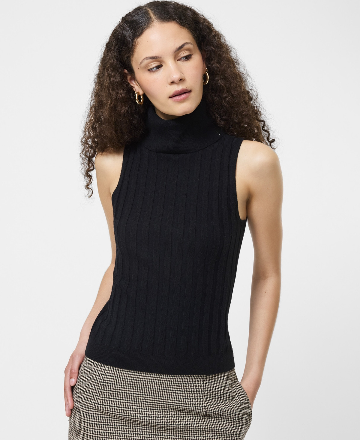 French Connection Women's Turtleneck Top - Black | Macy's