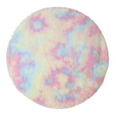 plush faux fur round rug 30in - rainbow | Five Below