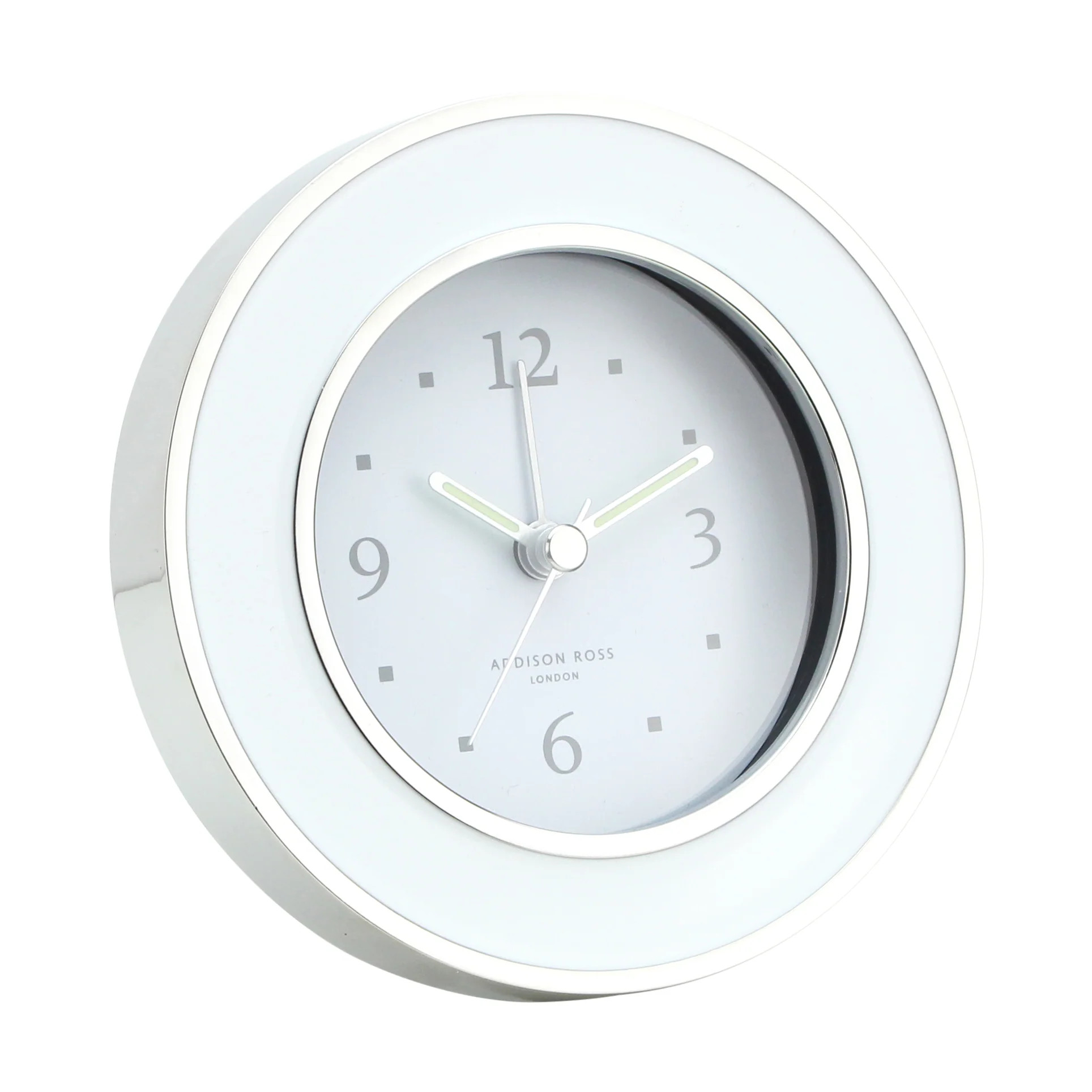 White & Silver Silent Alarm Clock | Addison Ross US